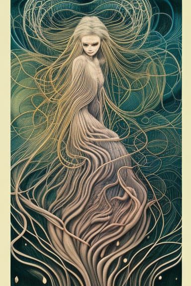 Blue Mycelium Network in Warped Perspective