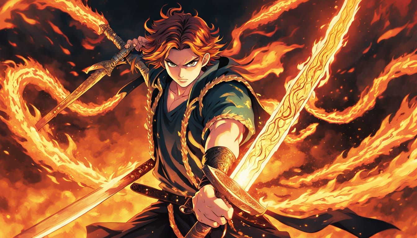 Demon Slayer vs Dragon-Demon in Manga Style