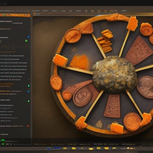 Fantastical Cheese Wheel Matte Painting in Deep Color