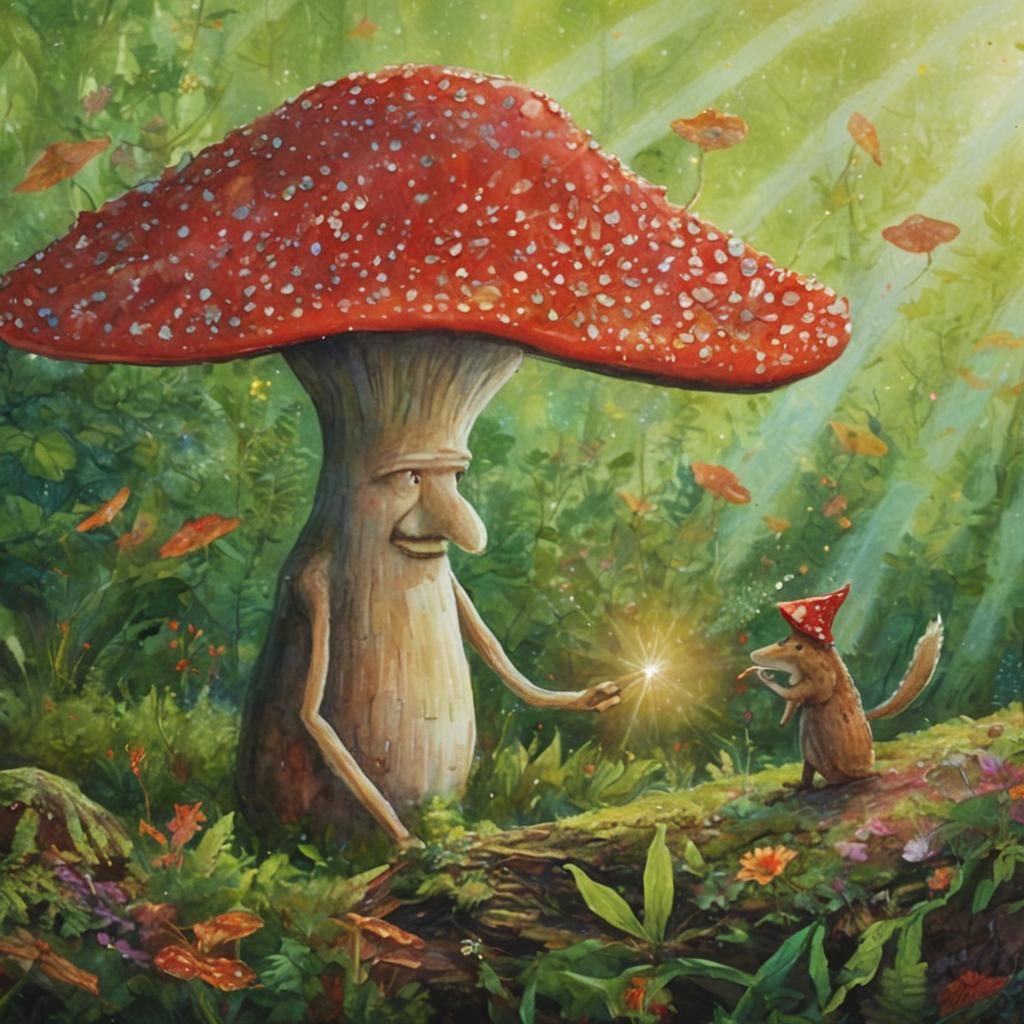 I'm Shroomy, the most magical mushroom in the land!