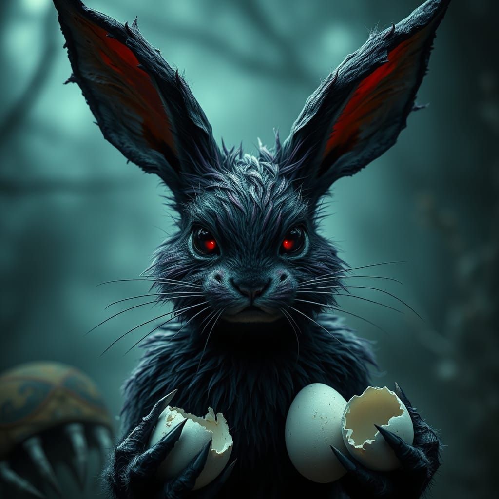 Eerie Harbinger Hare in Dark Fantasy Cinematic Style