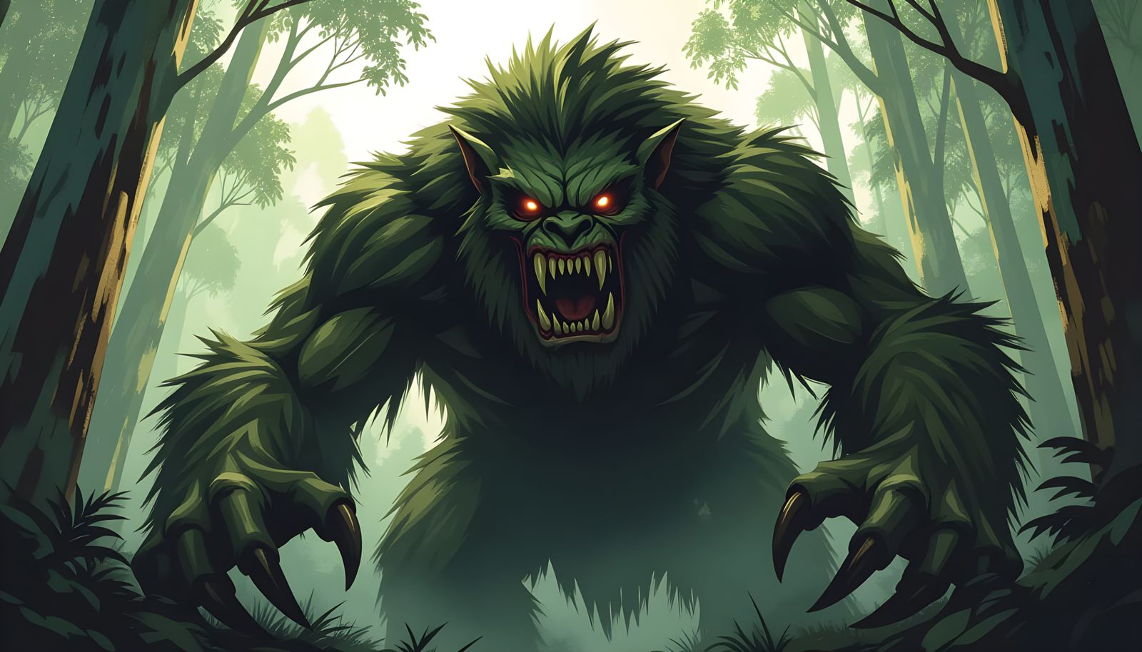 Frightening Yowie Monster in Australian Bush