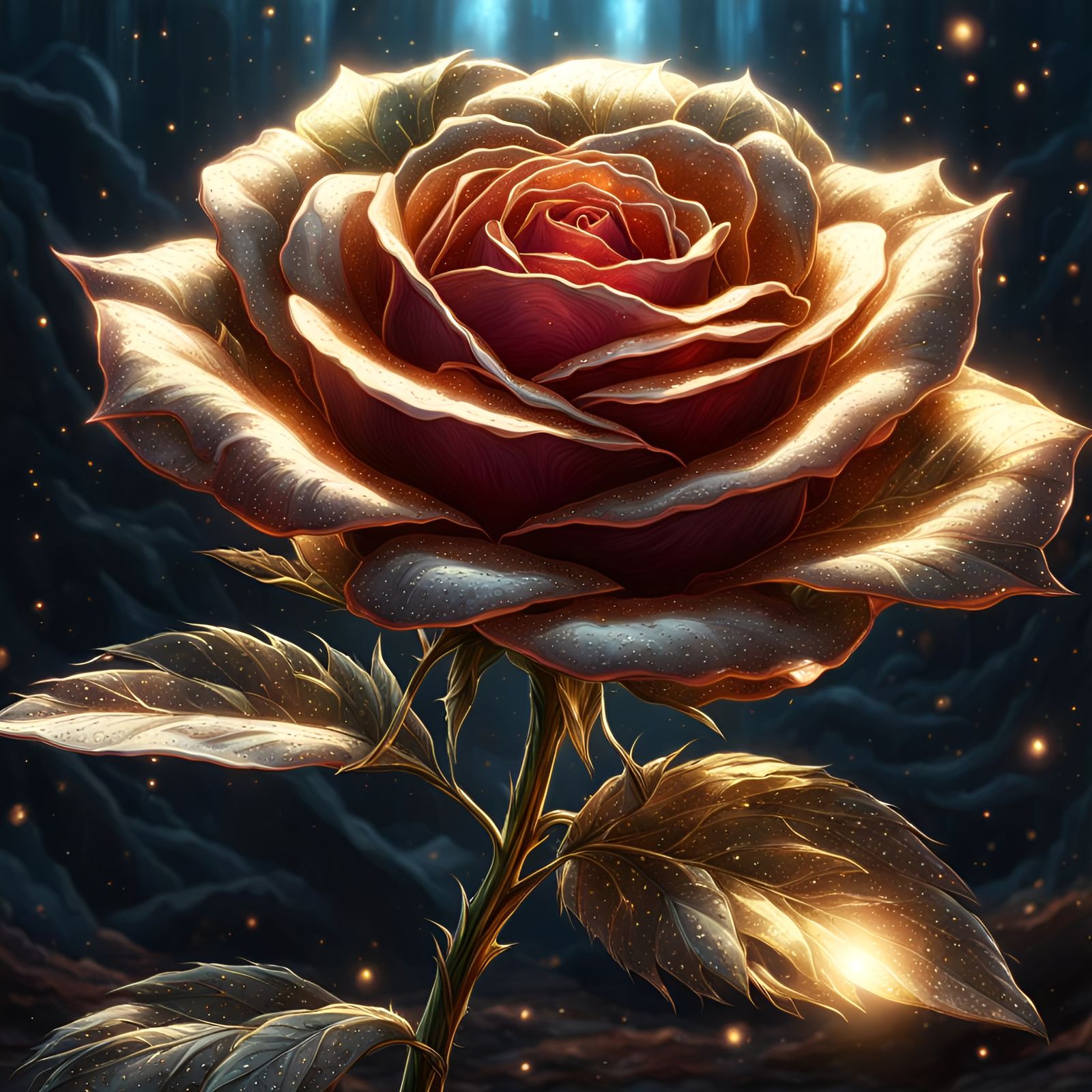 Magical Steel Rose with Godlike Sparkles