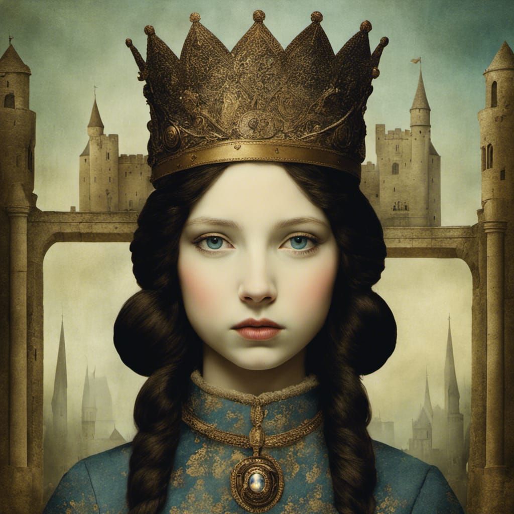 Medieval Princess with Castle Crown, Welz-Stein Style