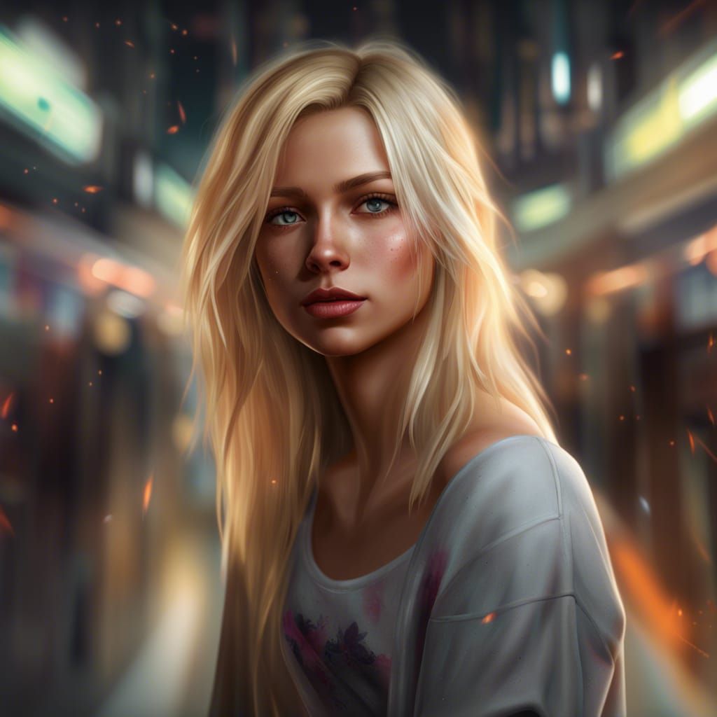 Stunningly beautiful blonde girl