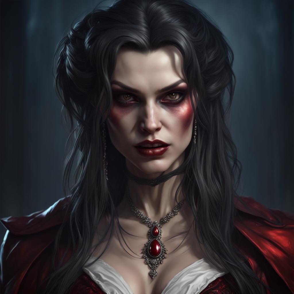 Majestic Vampire Portrait in Gothic Style