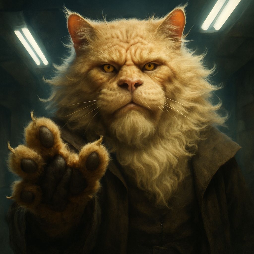 Anthropomorphic Cat Portrait in High Fantasy Style