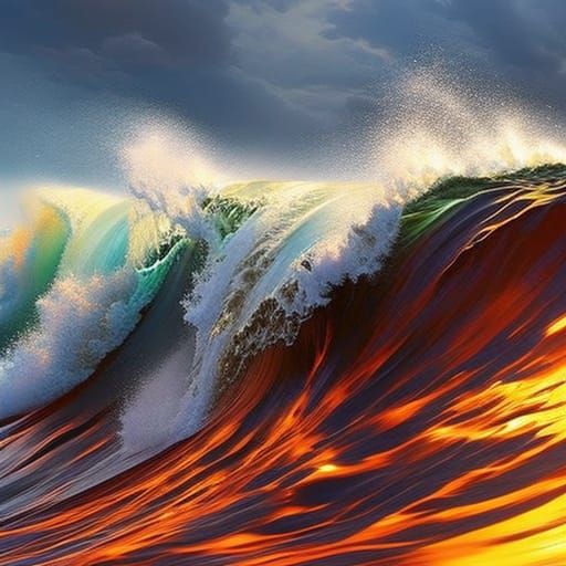 Hyperrealistic Ocean Splash Art with Dramatic Lighting