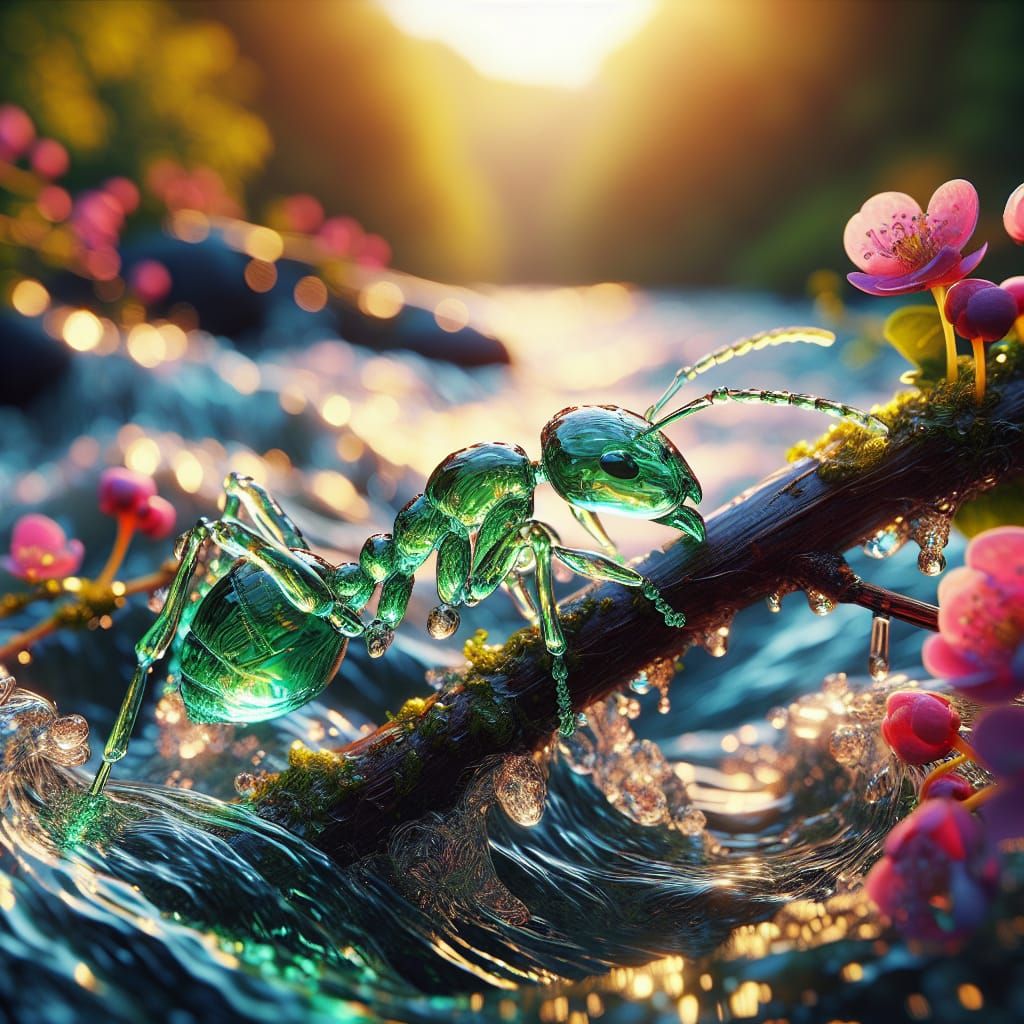 Glass Ant's Perilous River Journey: Digital Matte Painting