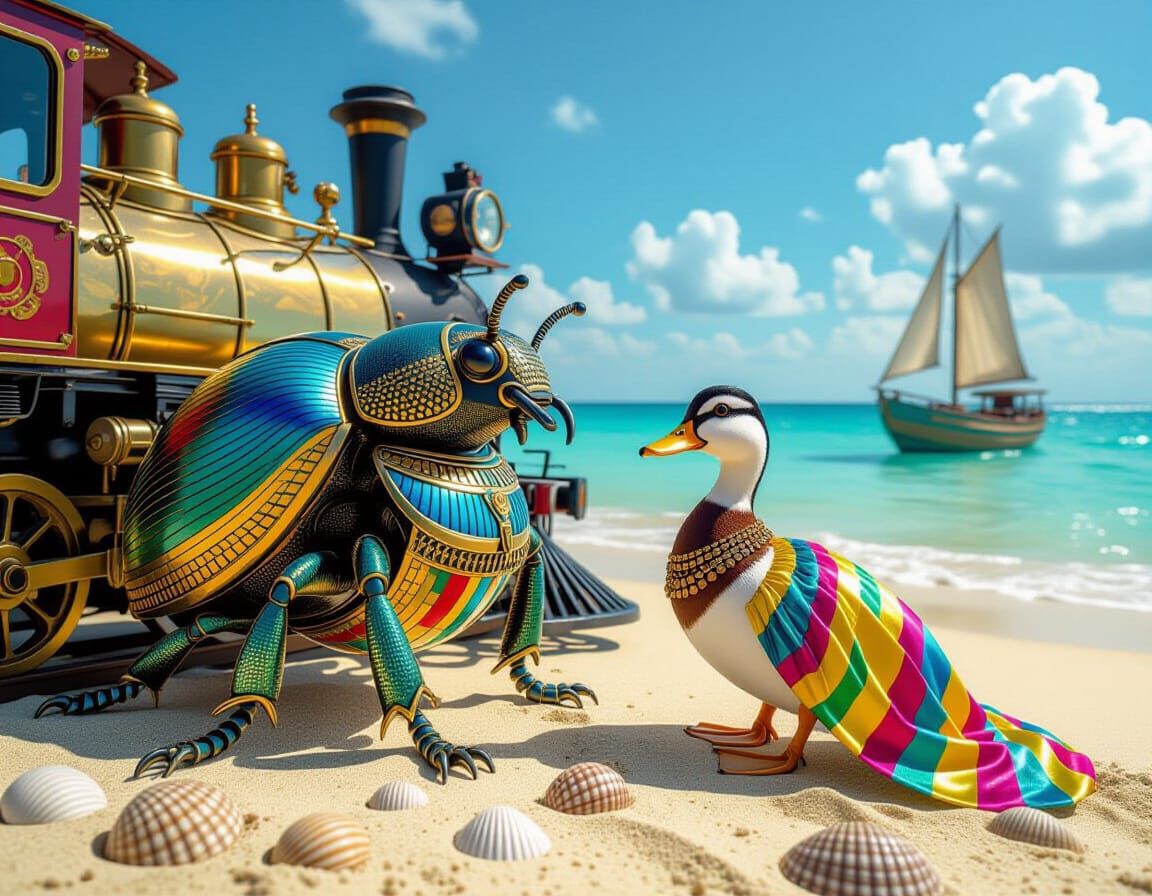 Steampunk Egyptian Scarab Beetle on Vacation