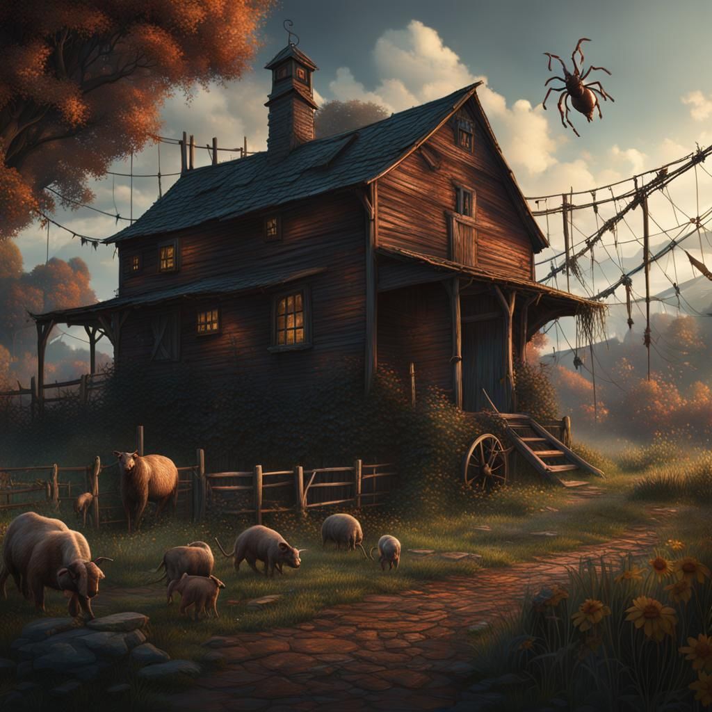 Fantastical Charlotte's Web Matte Painting