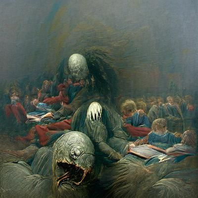 Haunting School in Gothic Horror Style