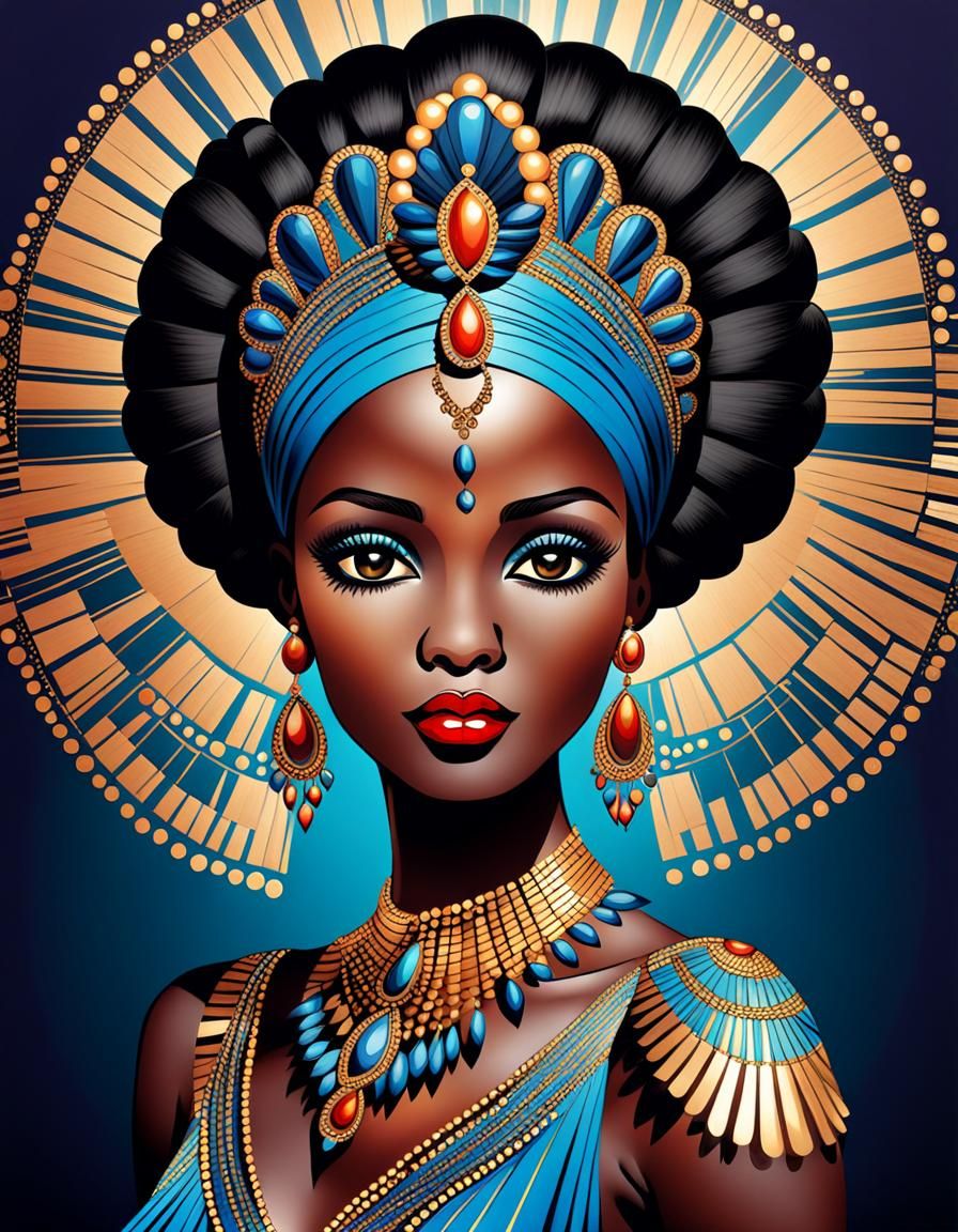 Elegant Woman in Art Deco Style