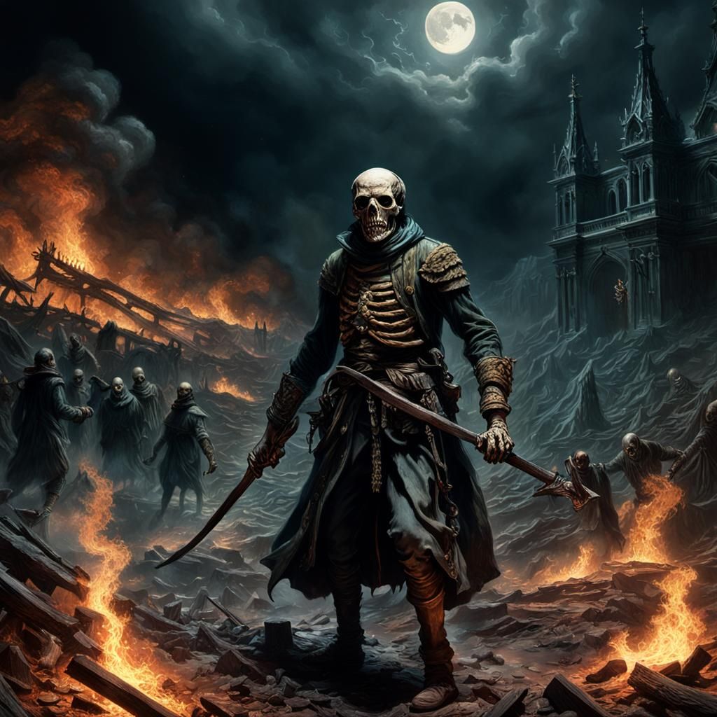 Death Fires at Night: Dystopian Photorealistic Horror