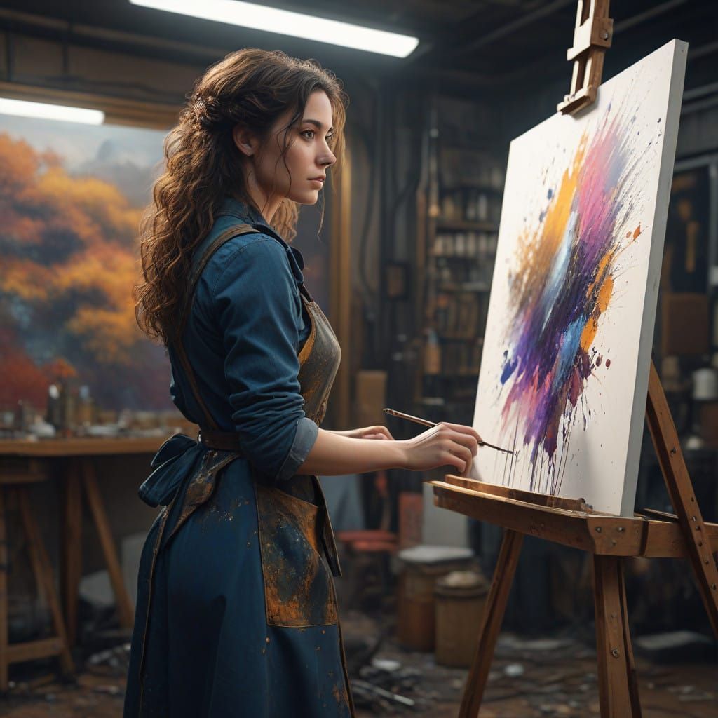 Creative Boho Artist in Whimsical Industrial Futurism