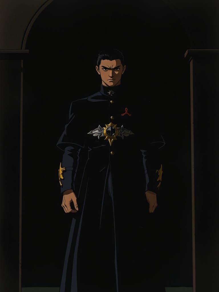 Dark Prince in Bold 80s Anime Silhouette Style