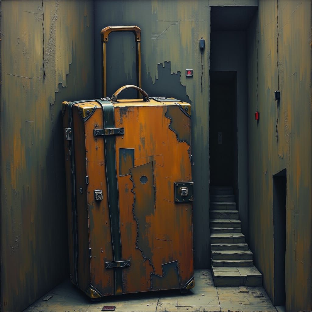 Eerie Suitcase at Stairwell: A Tale of Untold Journeys