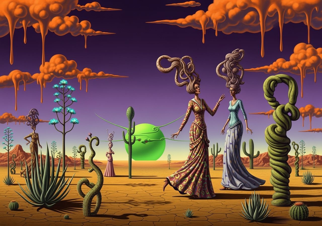 Surreal Desert Landscape in a Dreamlike Style