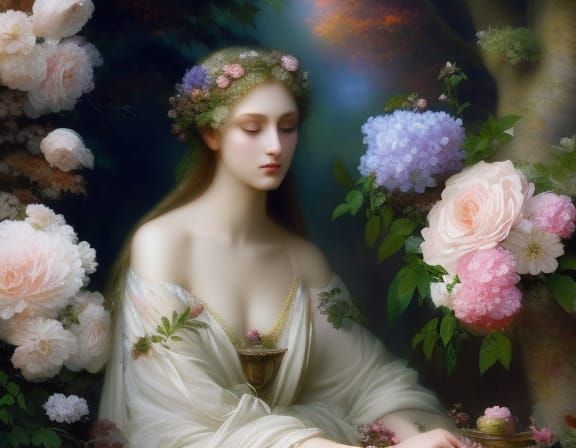 Eve in Eden: Ethereal Portrait Painting