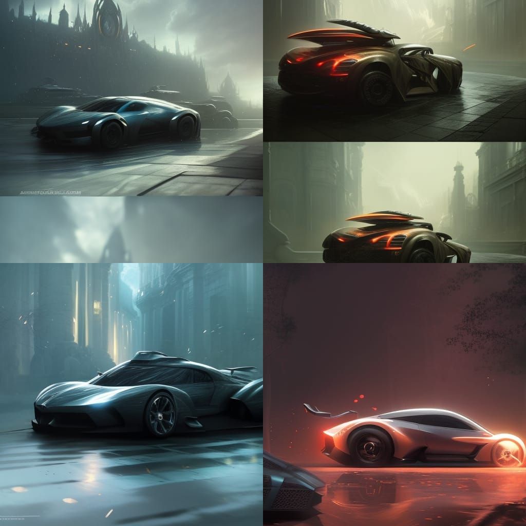 Futuristic Car in Dark Fantasy Style