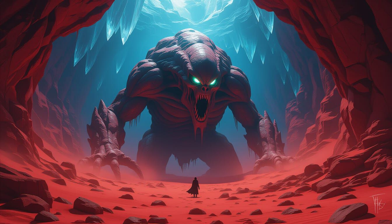 Colossal Martian Creature Emerges From Red Sands