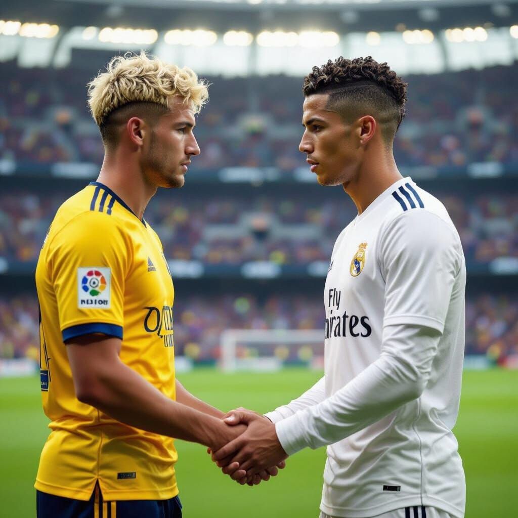 Soccer Players Holding Hands in a Cinematic Style