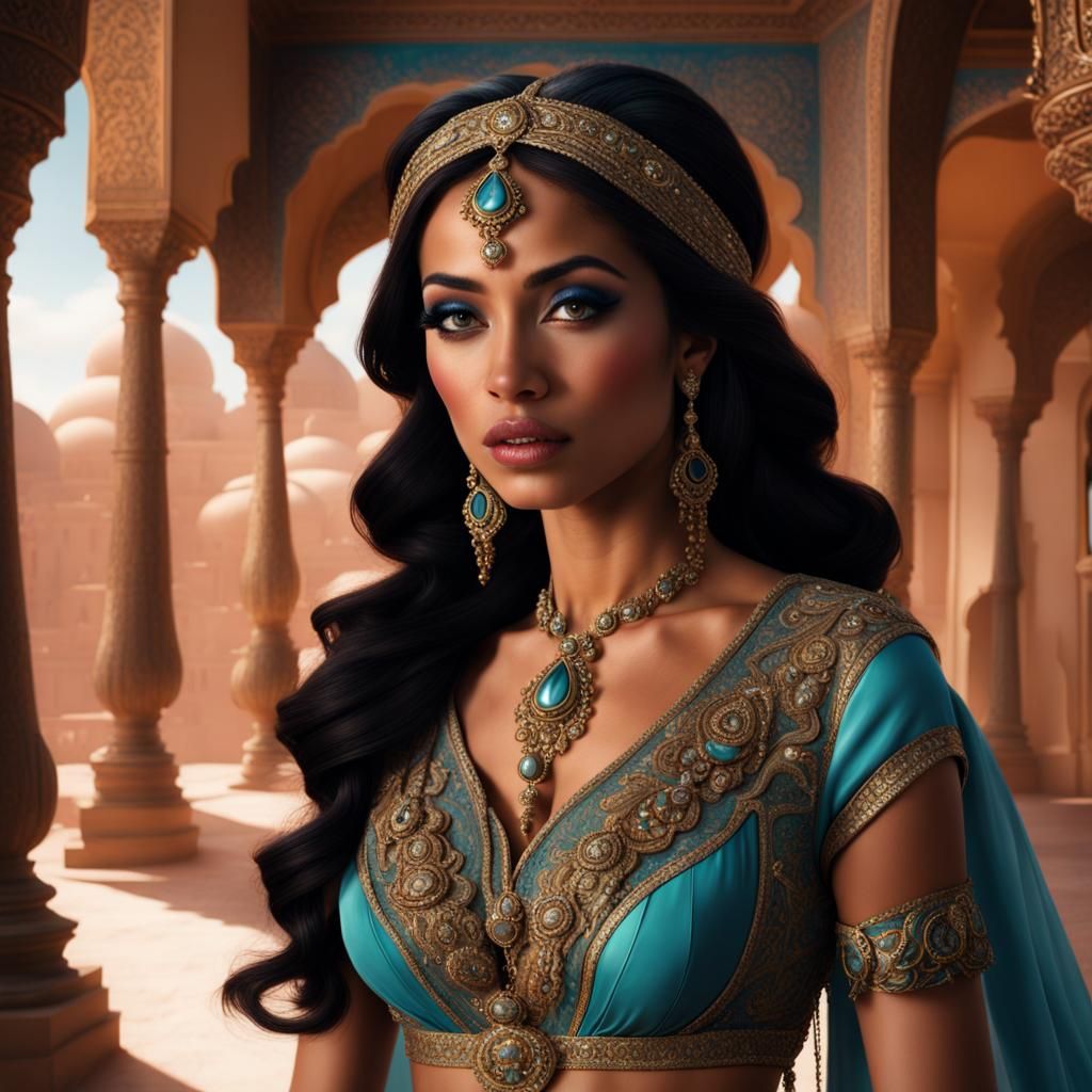 Princess Jasmine: Fashion Model in Digital Painting