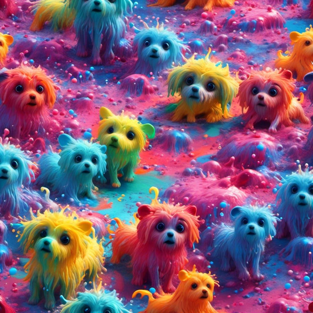 splash art, cute and adorable puppy gone wrong...sooo very wrong