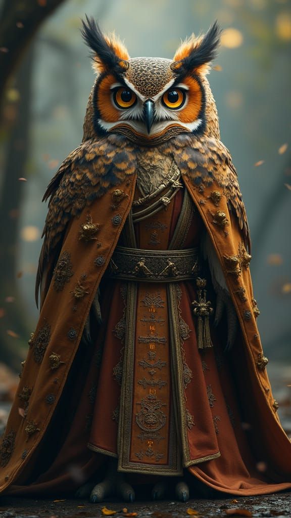 Majestic Fantasy Owl as Guardian in Hyper-Realism