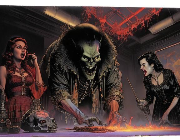 1950s Movie Monsters in Dark Fantasy Film Noir