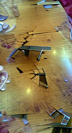 Damaged Wooden Table After Catastrophe
