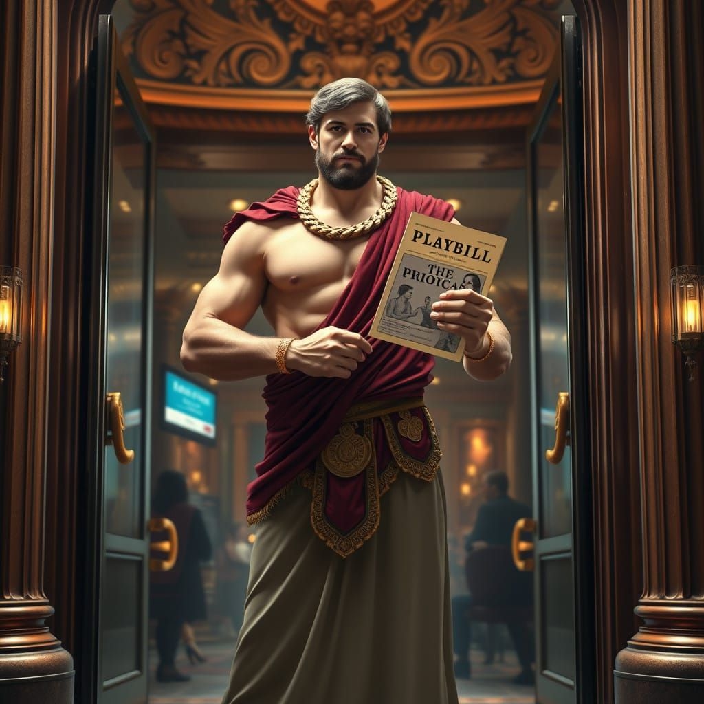 Hercules Greets Theatergoers in Elegant Broadway Setting