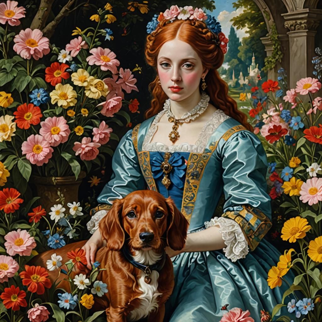 Rococo Dog Portrait 🎨✨🧡 v2