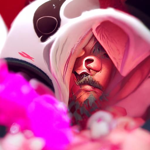 Hyperdetailed Pink Panda Portrait