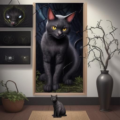 Sci-Fi Creature Emerges from Black Vines