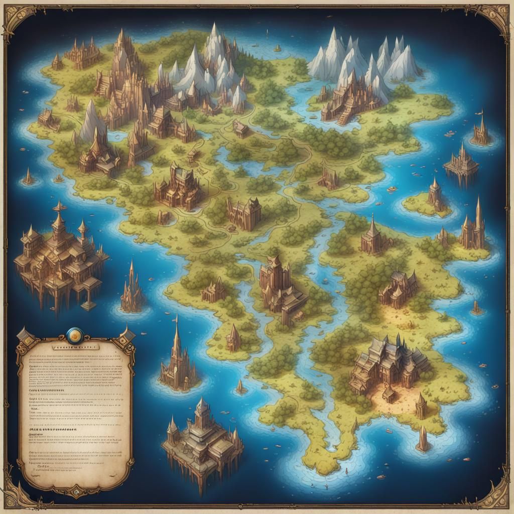Fantasy Video Game World Map Art