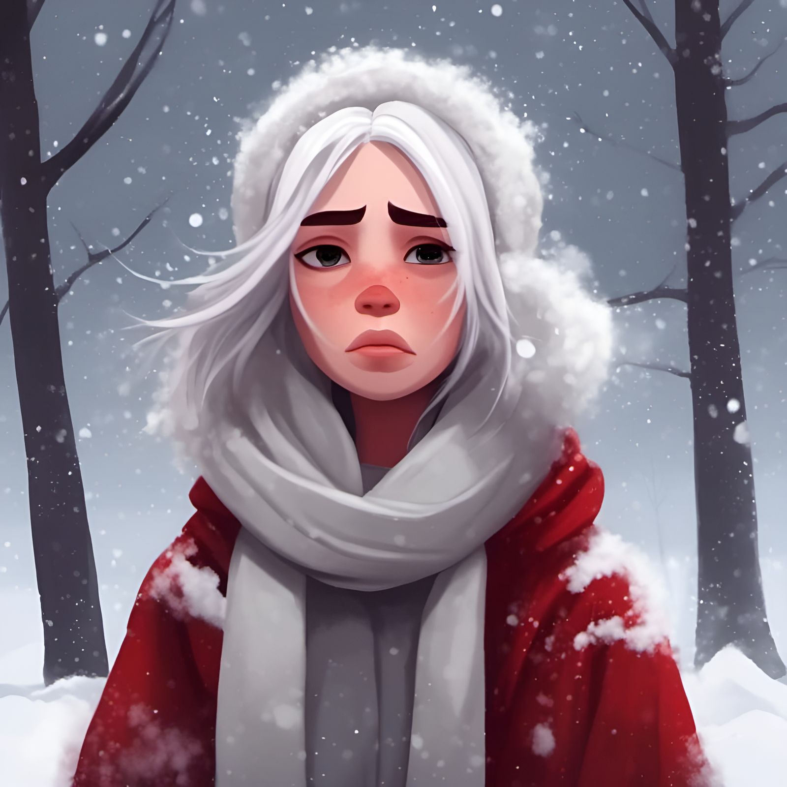 Portrait of a Woman with Red Scarf