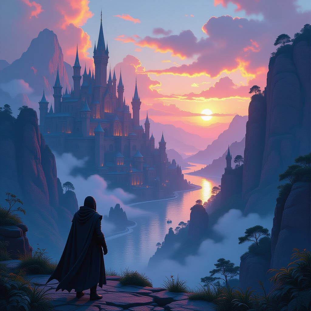 Vibrant Fantasy Scene with Matte Painting Details