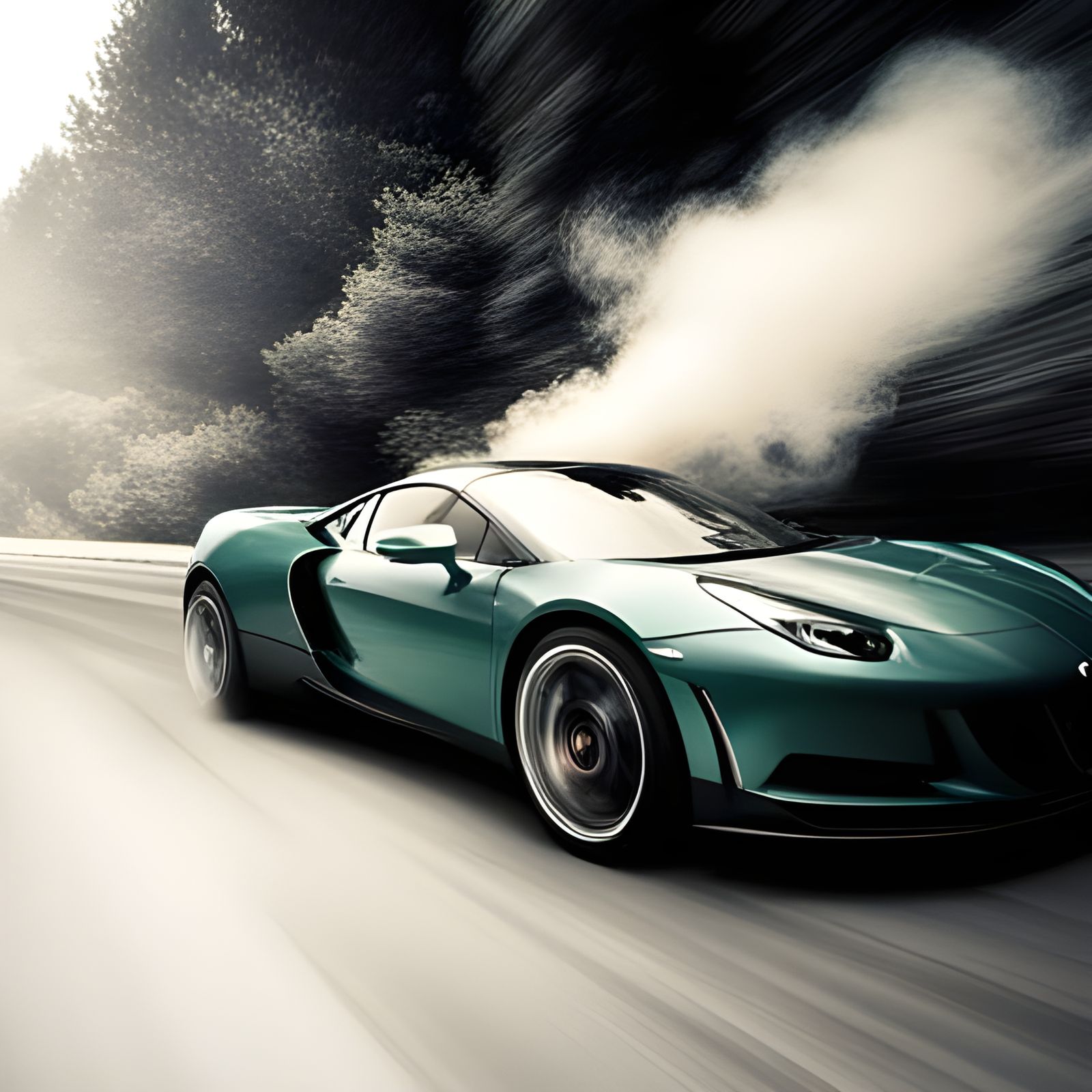 Smoky Car Scene for a Music Mix