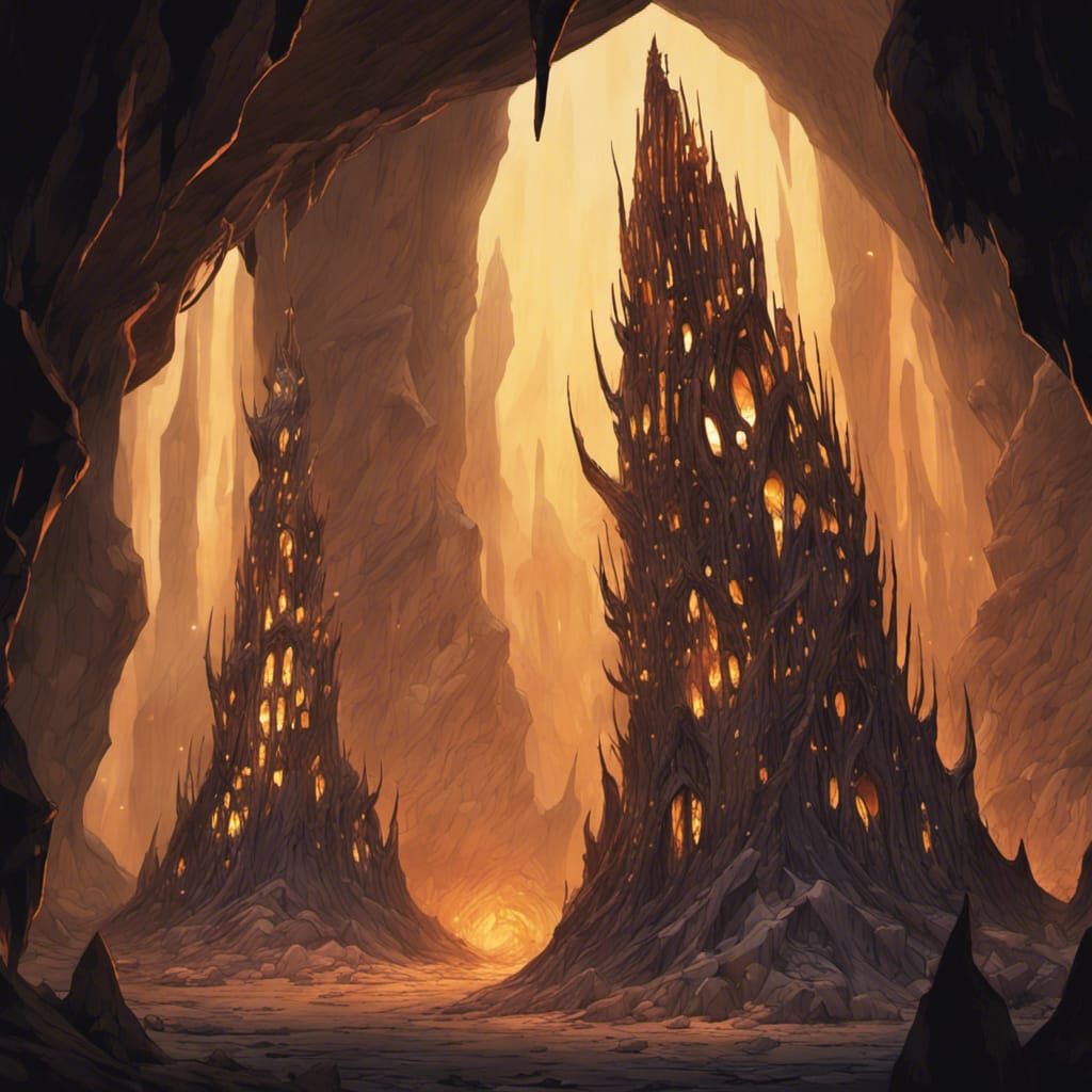 Biouminescent Golem in a Fractal Cave