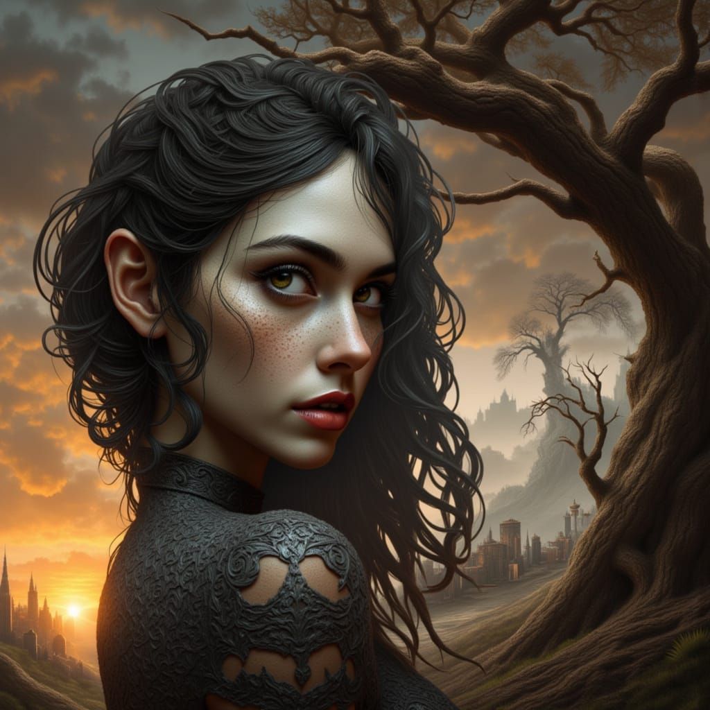 Her moods shifted impolarily <lora:Redlit Flux:1.0> <lora:Da...