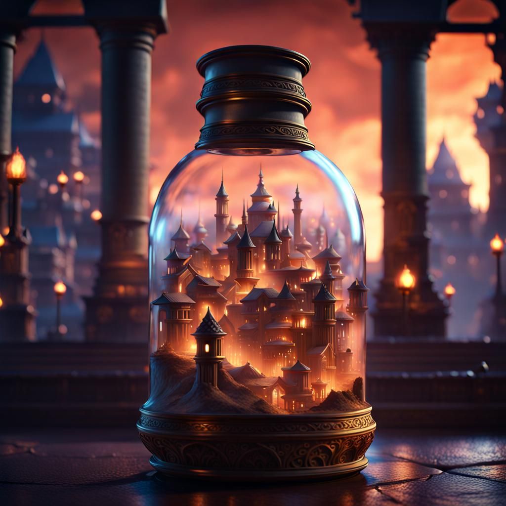 A ancient city in a bottle