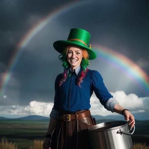 Trans Leprechaun at Rainbow's End: Cinematic Film Still