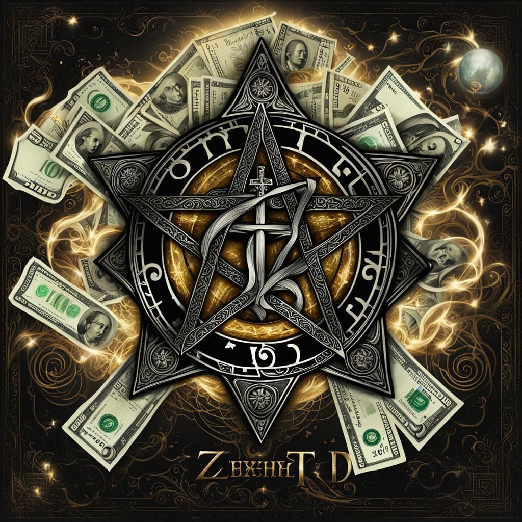 Mystical Pentagram with Cross in Fantasy Art