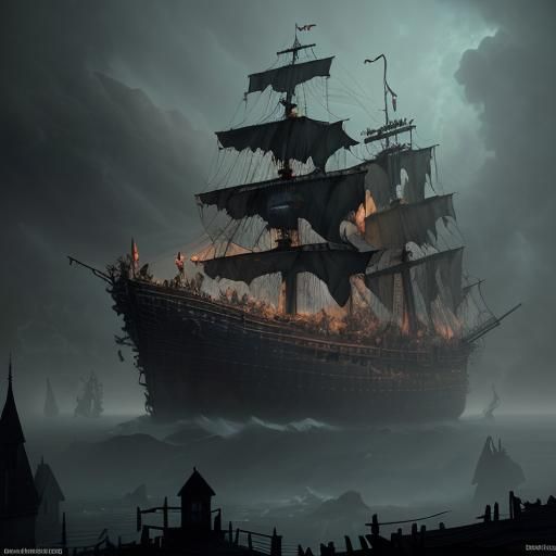 Zombie Pirate Horde Descending the Flying Dutchman