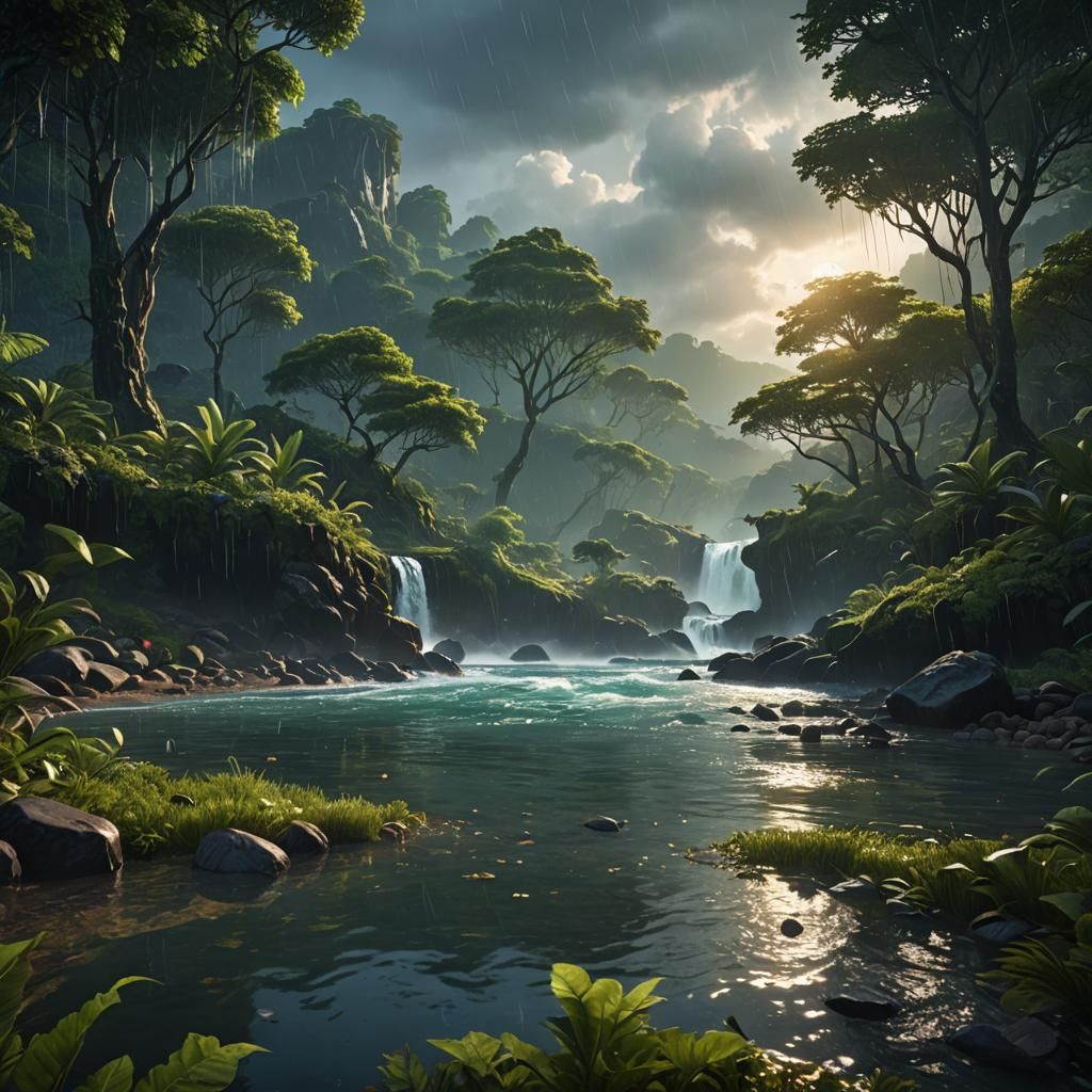 Tranquil Nature Scene with Quiet Music