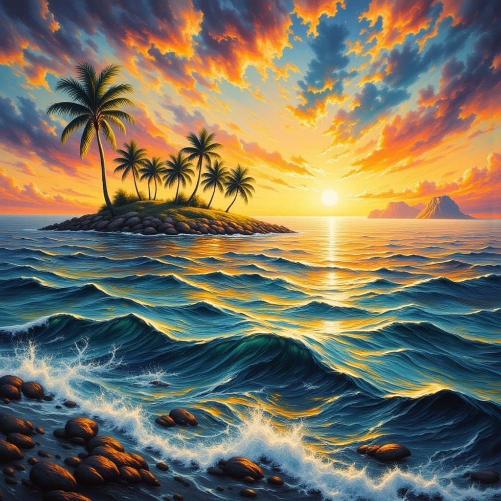 Sunny Islands Oasis in a Vibrant Seascape