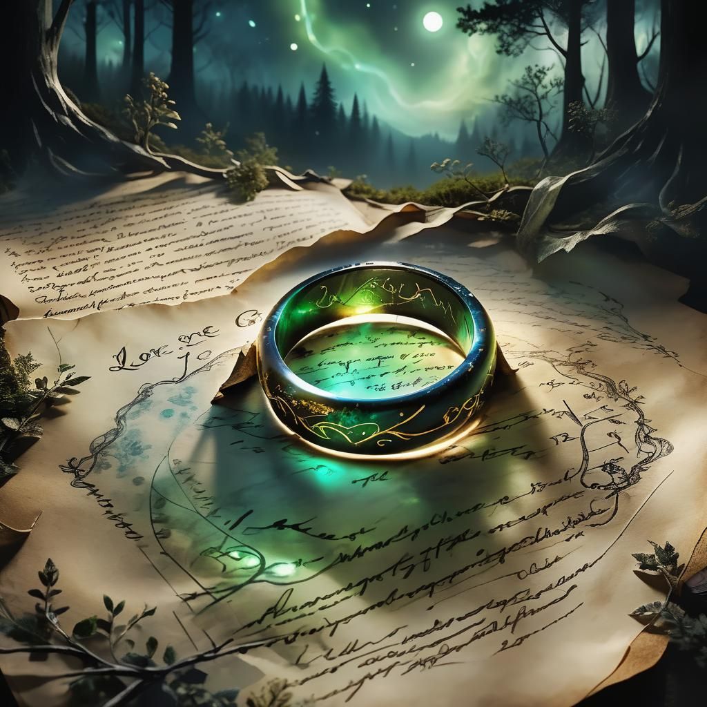 Glowing Elven Ring in Spring Forest