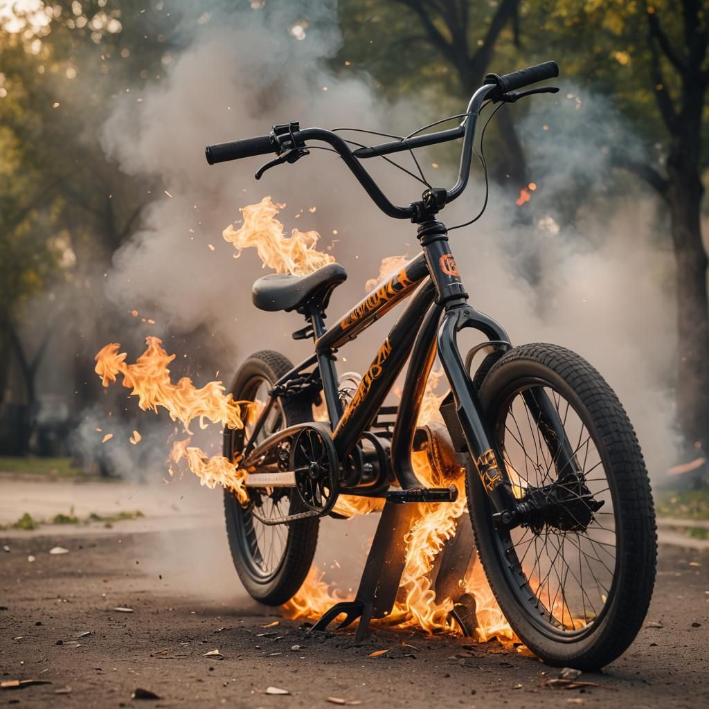 BMX Bike on Fire: Professional Photography