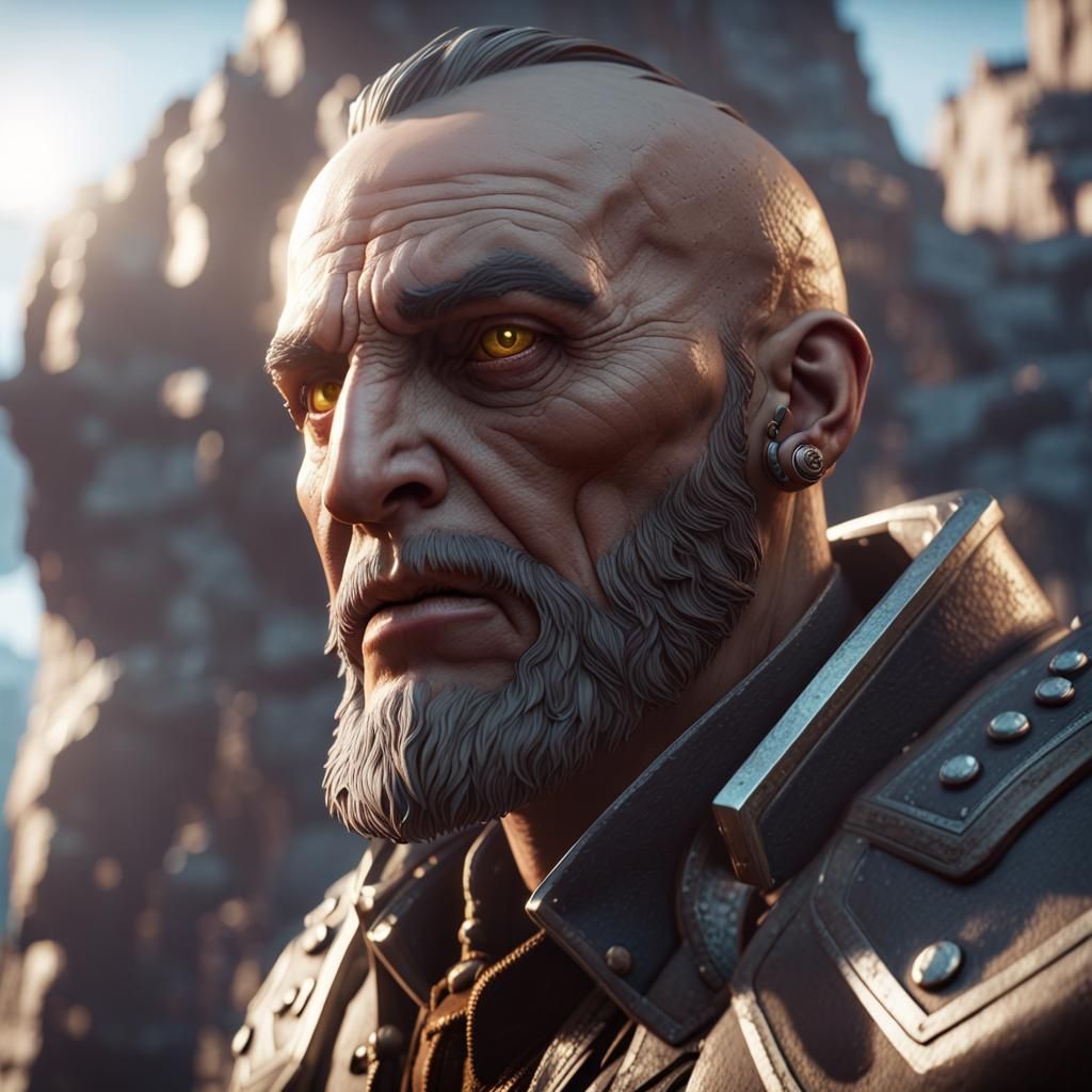 Captain Solitude in 3D Game Cinematic Style